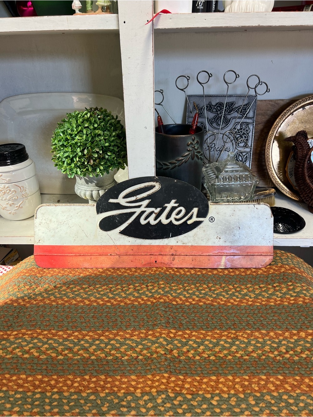 Vintage metal gates sign advertising decor retro